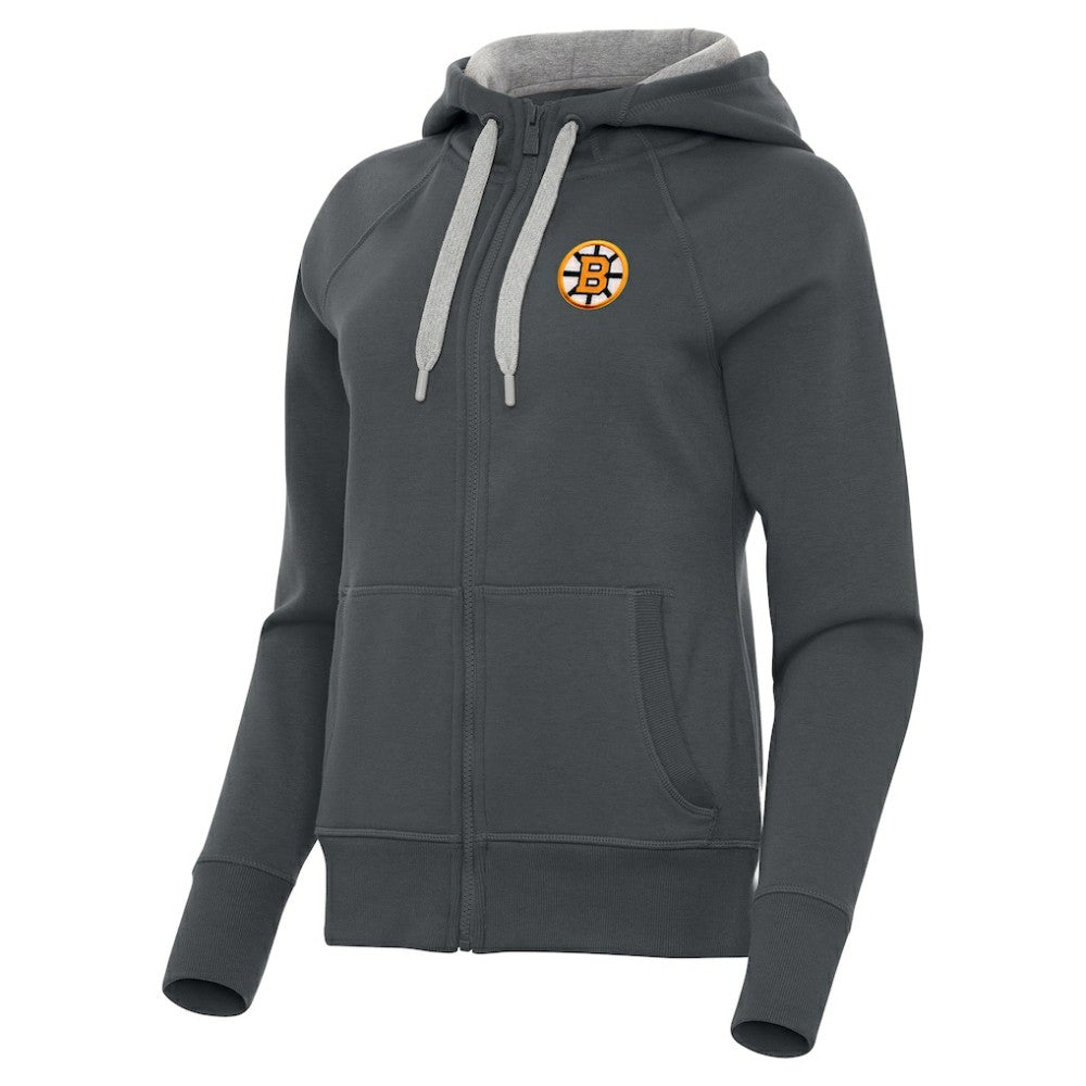 Boston Bruins Antigua Women's Victory Full-Zip Hoodie - Charcoal | US 203361798