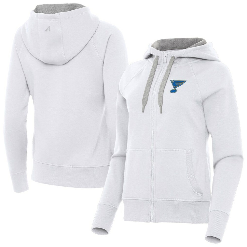 St. Louis Blues Antigua Women's Victory Full-Zip Hoodie - White | US 203361799