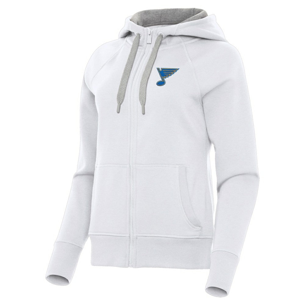 St. Louis Blues Antigua Women's Victory Full-Zip Hoodie - White | US 203361799