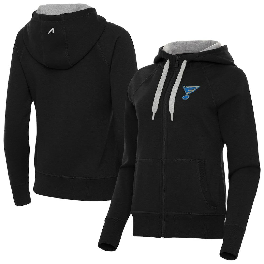 St. Louis Blues Antigua Women's Victory Full-Zip Hoodie - Black | US 203361800