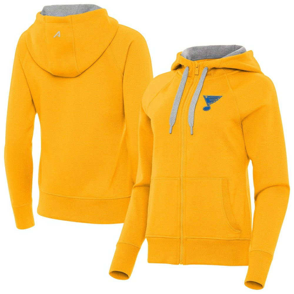St. Louis Blues Antigua Women's Victory Full-Zip Hoodie - Gold | US 203361802