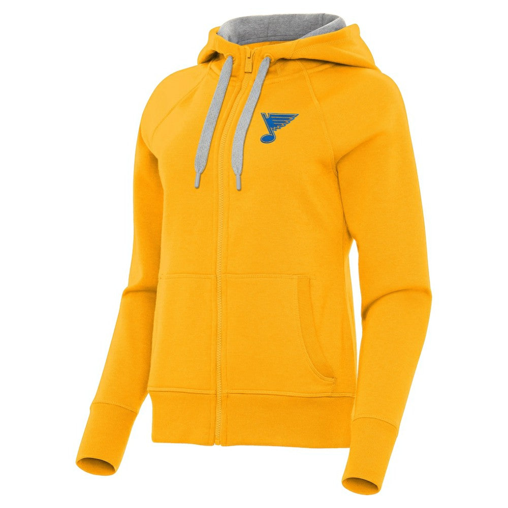 St. Louis Blues Antigua Women's Victory Full-Zip Hoodie - Gold | US 203361802