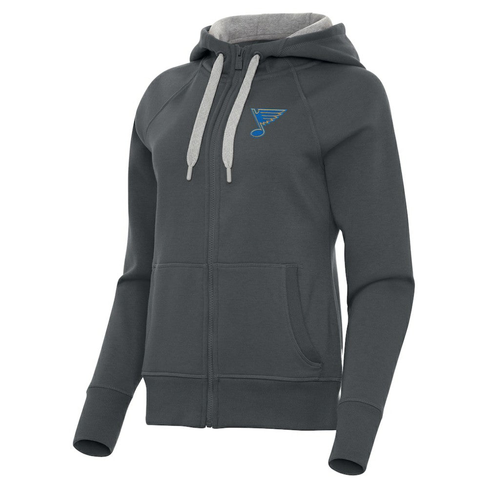 St. Louis Blues Antigua Women's Victory Full-Zip Hoodie - Charcoal | US 203361803