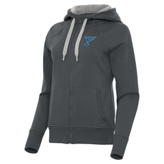 St. Louis Blues Antigua Women's Victory Full-Zip Hoodie - Charcoal | US 203361803