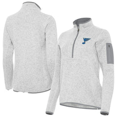 St. Louis Blues Antigua Women's Fortune Half-Zip Pullover - Heather Gray | US 203361804