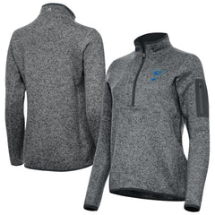 St. Louis Blues Antigua Women's Fortune Half-Zip Pullover - Heather Black | US 203361809