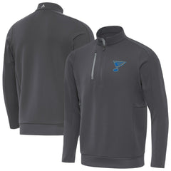 St. Louis Blues Antigua Generation Quarter-Zip Pullover Top - Pewter | US 203361818