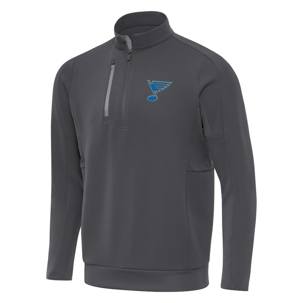 St. Louis Blues Antigua Generation Quarter-Zip Pullover Top - Pewter | US 203361818