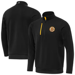 Boston Bruins Antigua Generation Quarter-Zip Pullover Top - Black | US 203361820