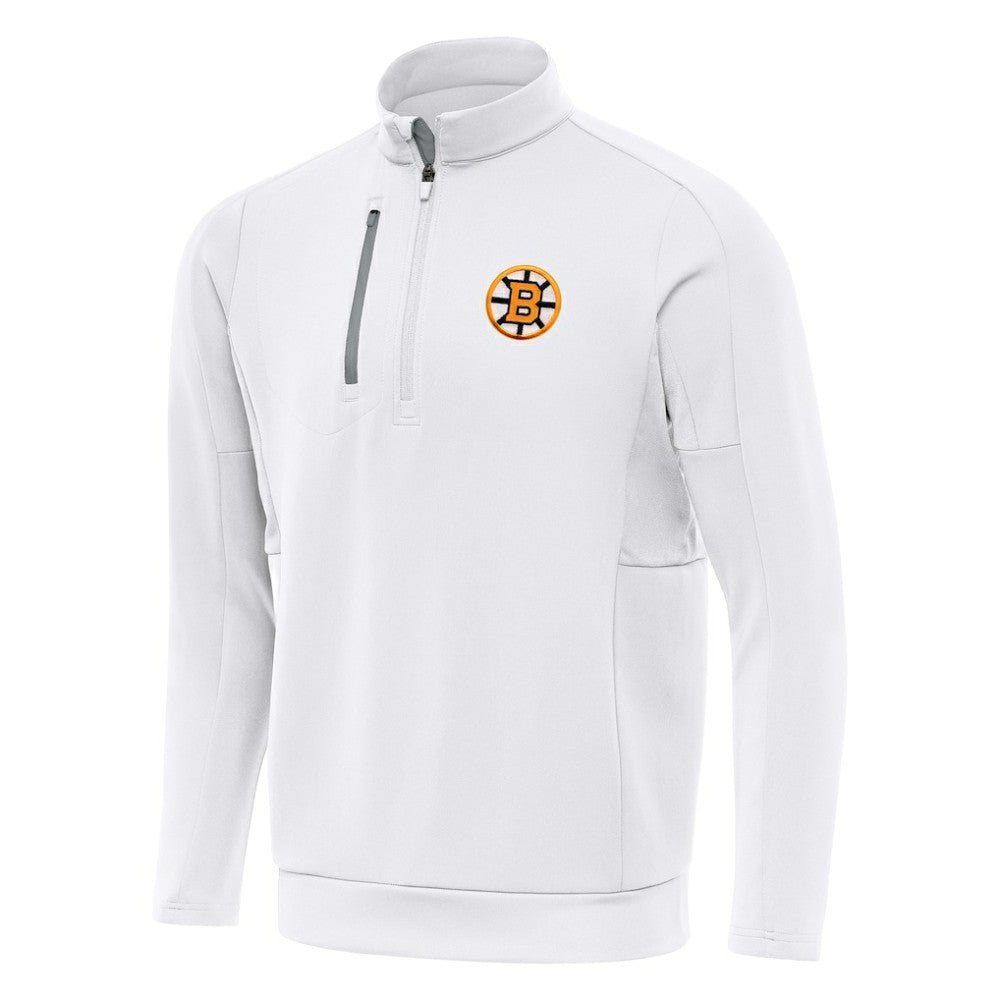 Boston Bruins Antigua Generation Quarter-Zip Pullover Top - White | US 203361823