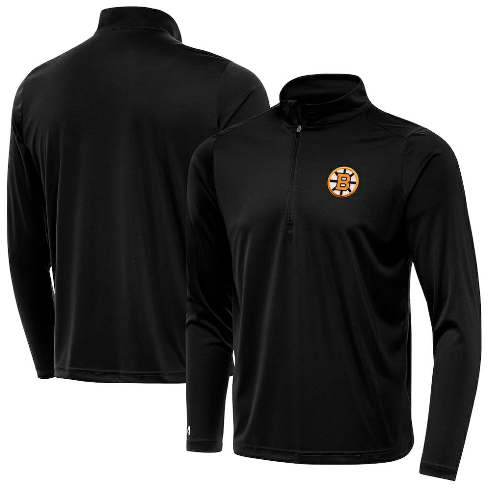 Boston Bruins Antigua Tribute Lightweight Quarter-Zip Pullover - Black | US 203361830