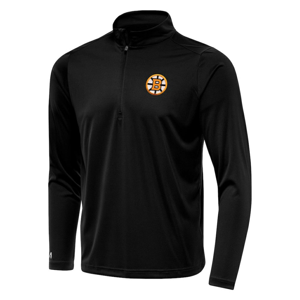 Boston Bruins Antigua Tribute Lightweight Quarter-Zip Pullover - Black | US 203361830