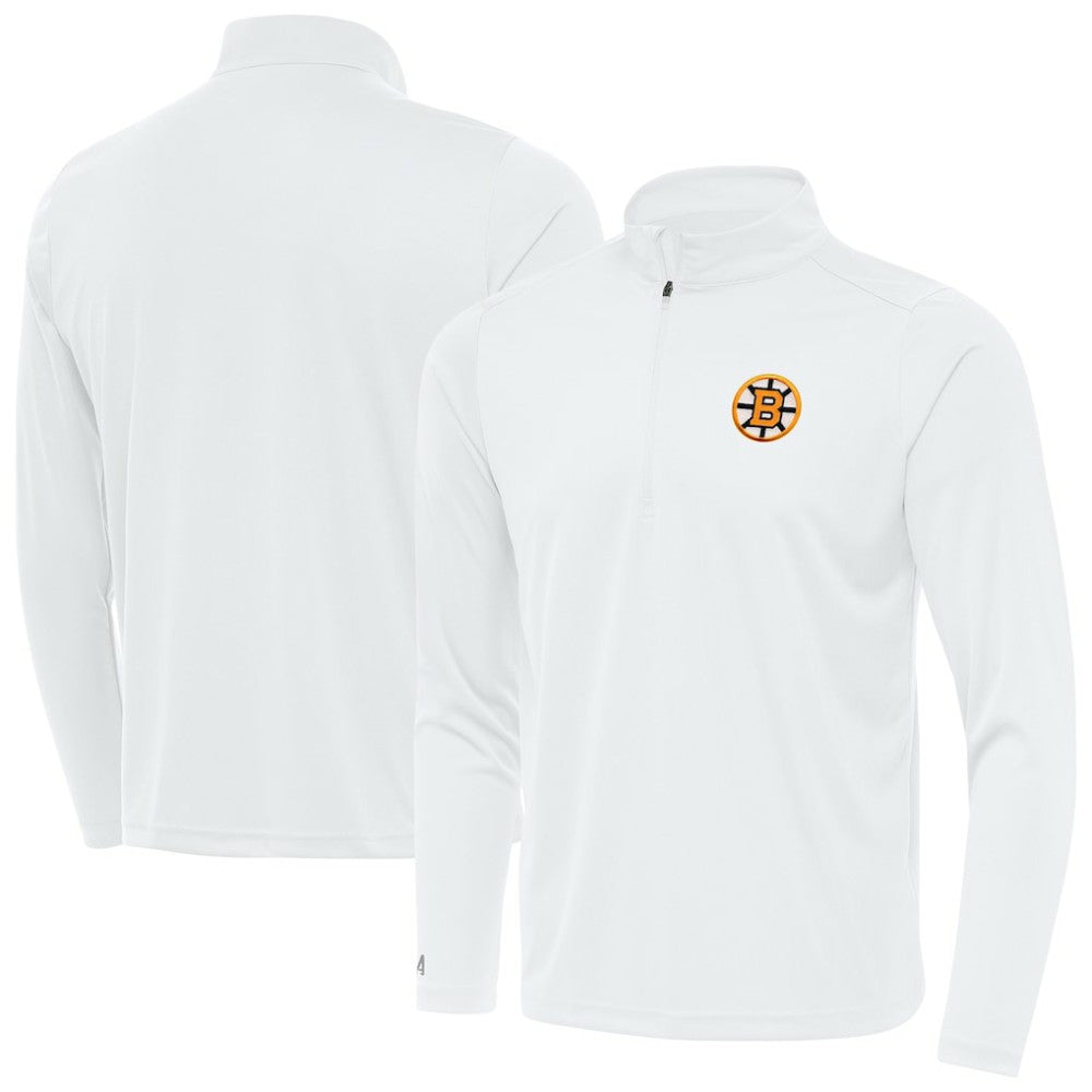 Boston Bruins Antigua Tribute Lightweight Quarter-Zip Pullover - White | US 203361831