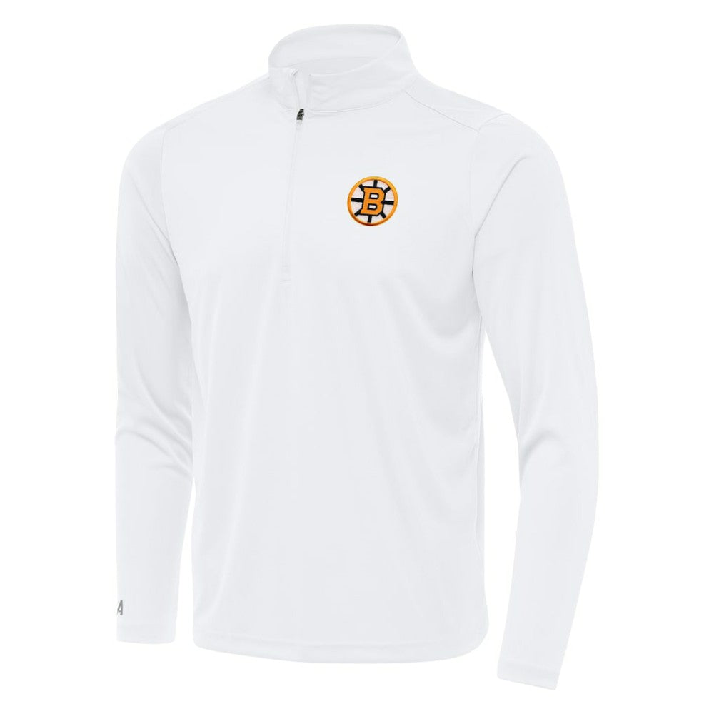 Boston Bruins Antigua Tribute Lightweight Quarter-Zip Pullover - White | US 203361831