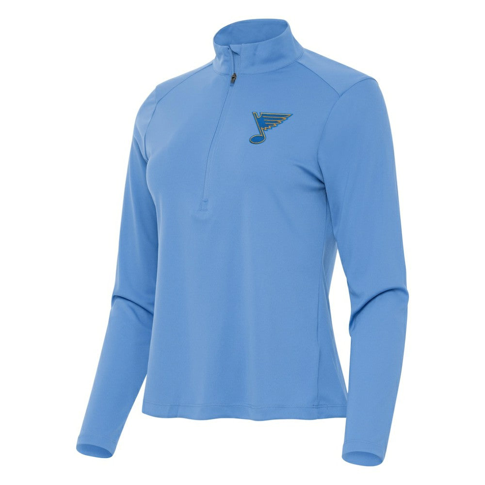 St. Louis Blues Antigua Women's Tribute Half-Zip Pullover - Blue | US 203361834