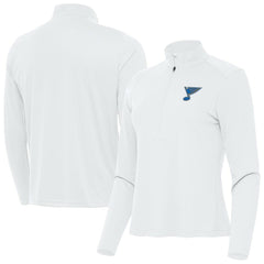 St. Louis Blues Antigua Women's Tribute Half-Zip Pullover - White | US 203361838