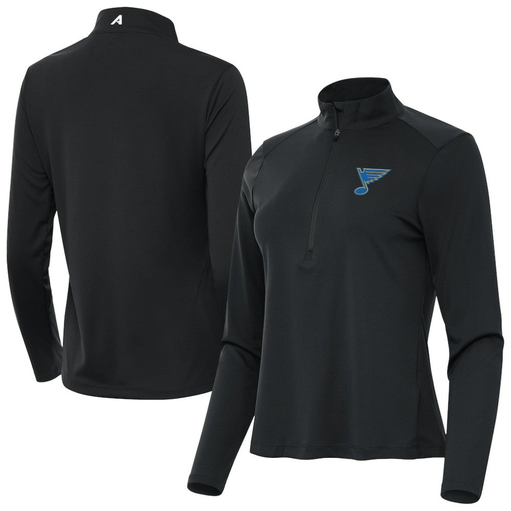 St. Louis Blues Antigua Women's Tribute Half-Zip Pullover - Gray | US 203361839