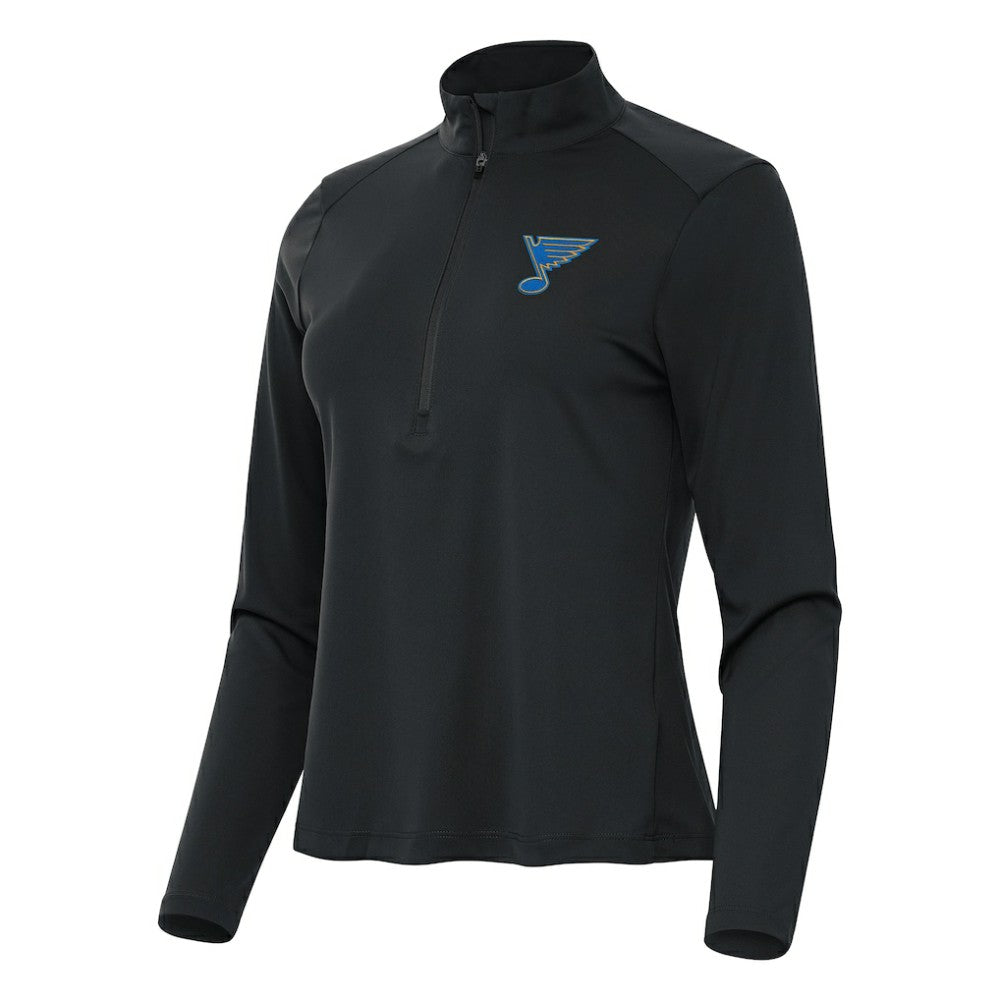 St. Louis Blues Antigua Women's Tribute Half-Zip Pullover - Gray | US 203361839