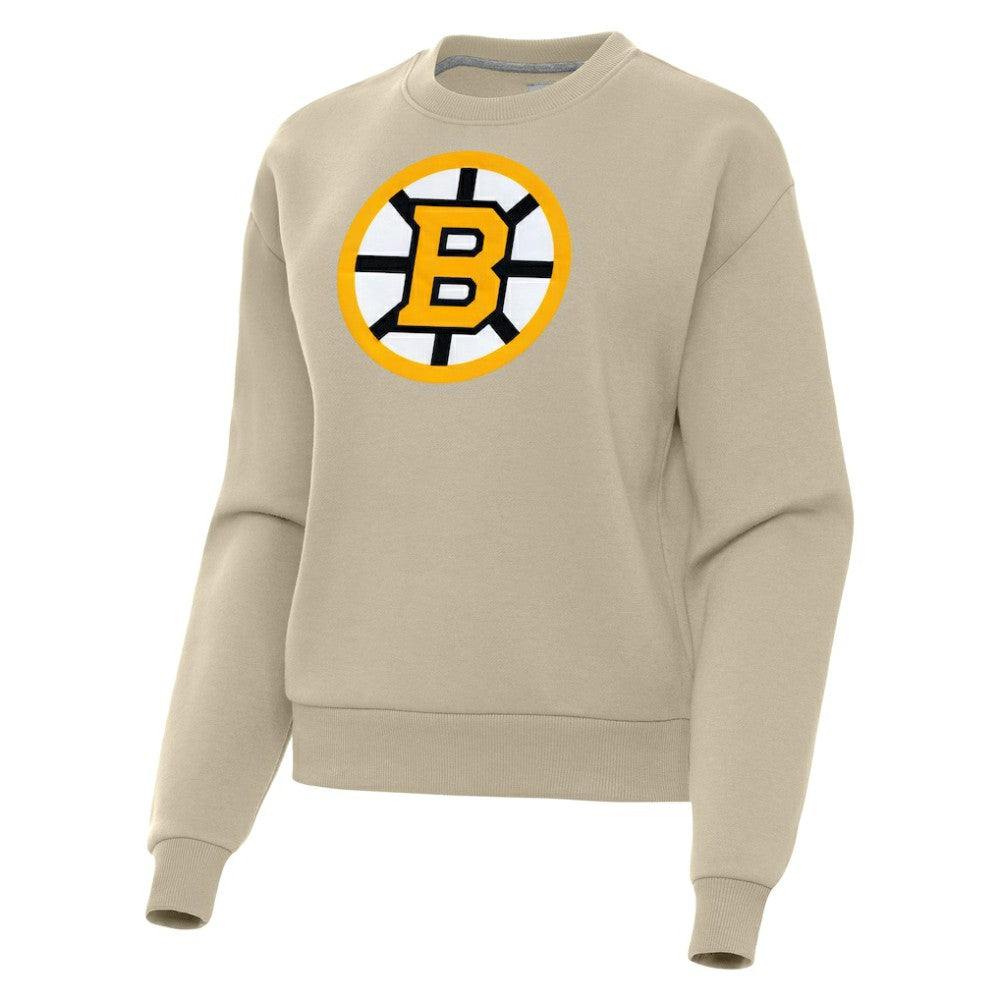 Boston Bruins Antigua Women's Victory Pullover Sweatshirt - Khaki | US 203361842