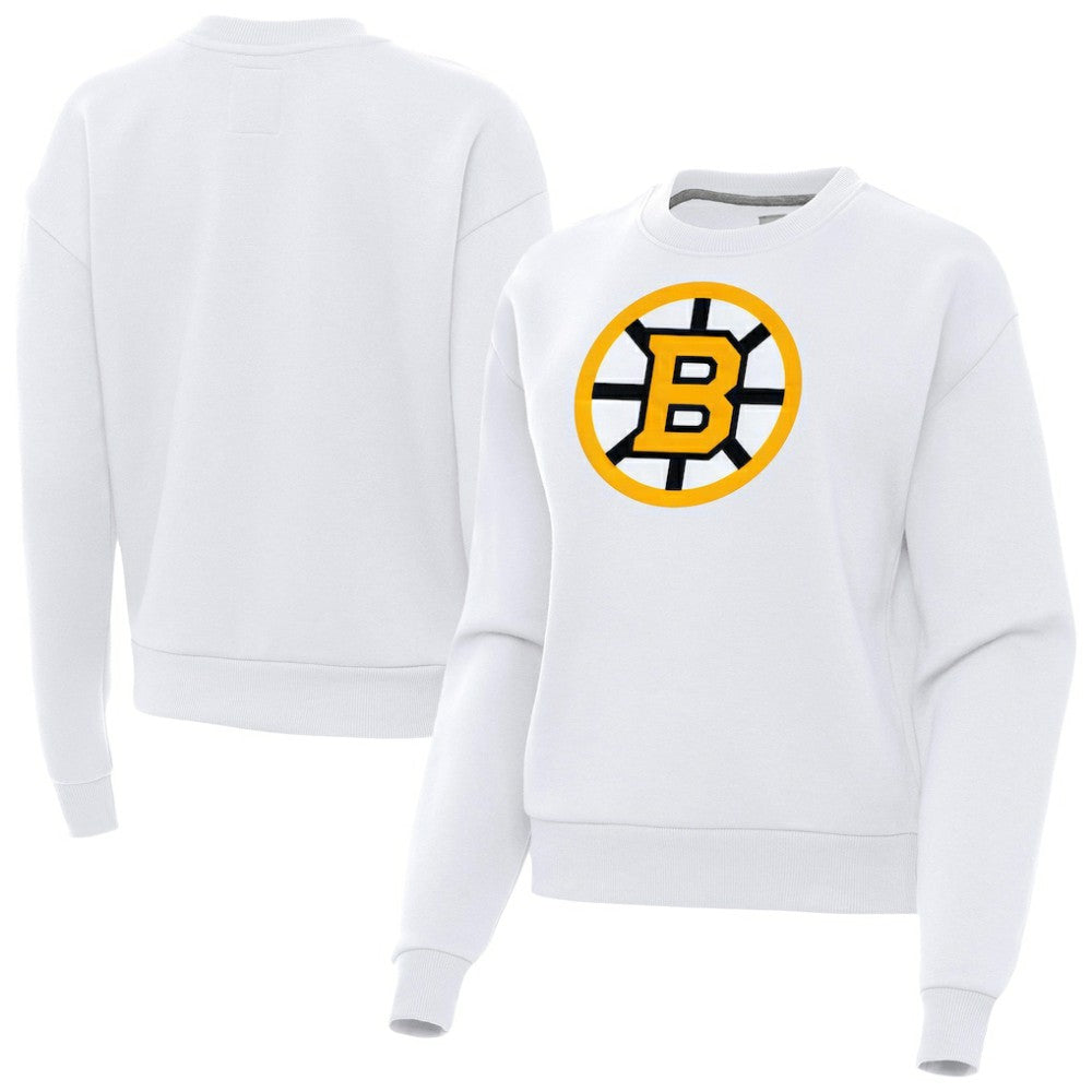 Boston Bruins Antigua Women's Victory Pullover Sweatshirt - White | US 203361843