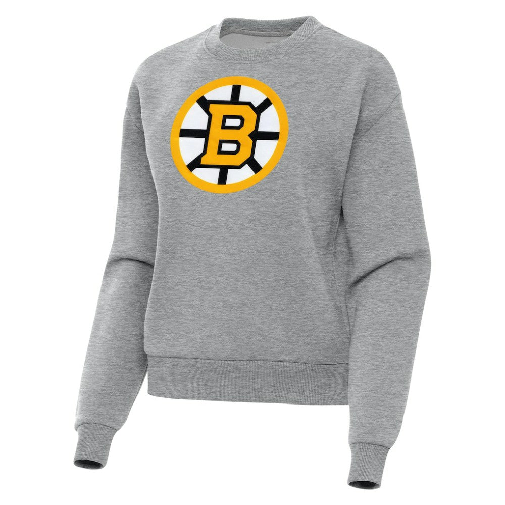 Boston Bruins Antigua Women's Victory Pullover Sweatshirt - Heather Gray | US 203361845