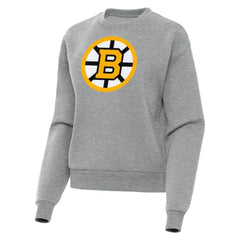 Boston Bruins Antigua Women's Victory Pullover Sweatshirt - Heather Gray | US 203361845