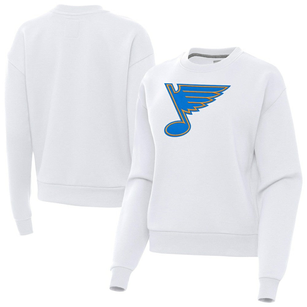 St. Louis Blues Antigua Women's Victory Pullover Sweatshirt - White | US 203361847