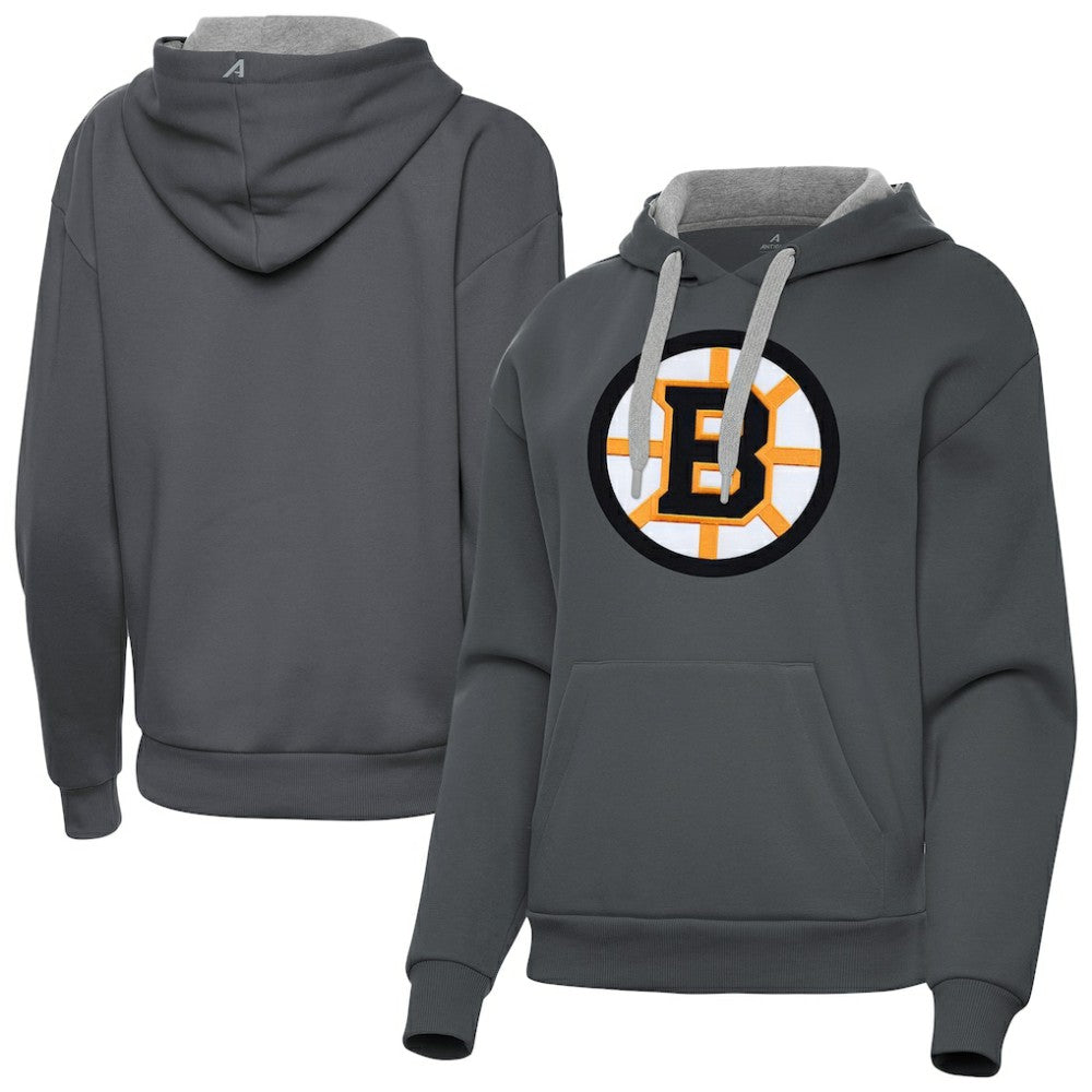 Boston Bruins Antigua Women's Victory Pullover Hoodie - Charcoal | US 203361851