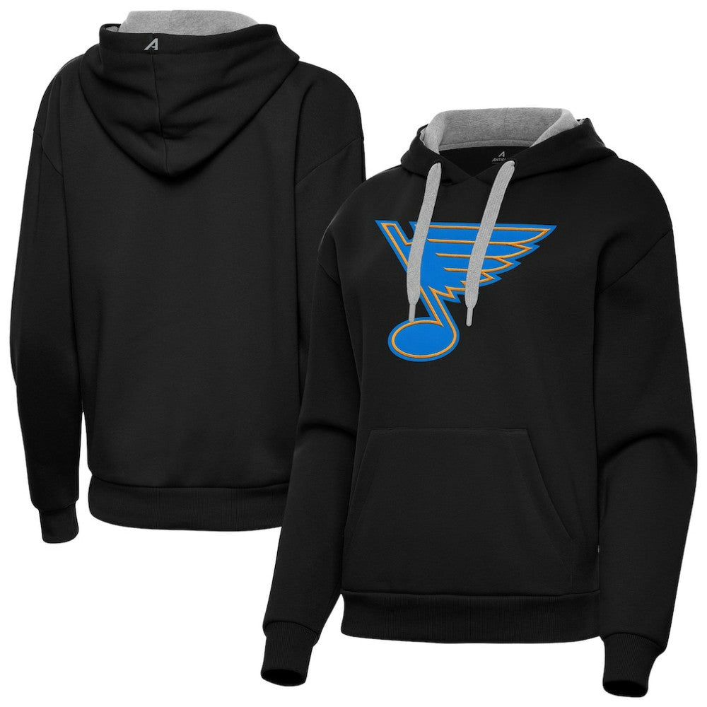 St. Louis Blues Antigua Women's Victory Pullover Hoodie - Black | US 203361853