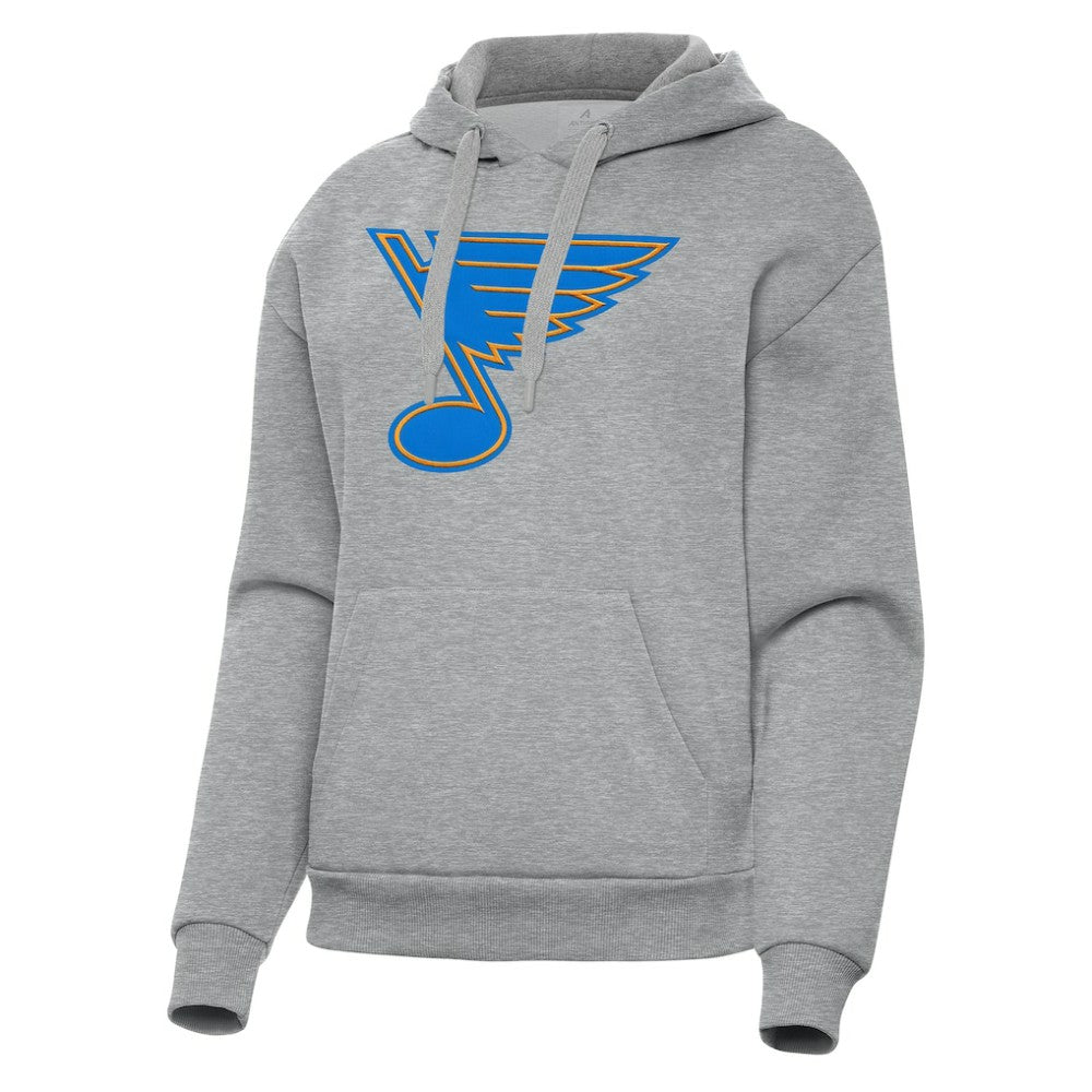 St. Louis Blues Antigua Women's Victory Pullover Hoodie - Heather Gray | US 203361854