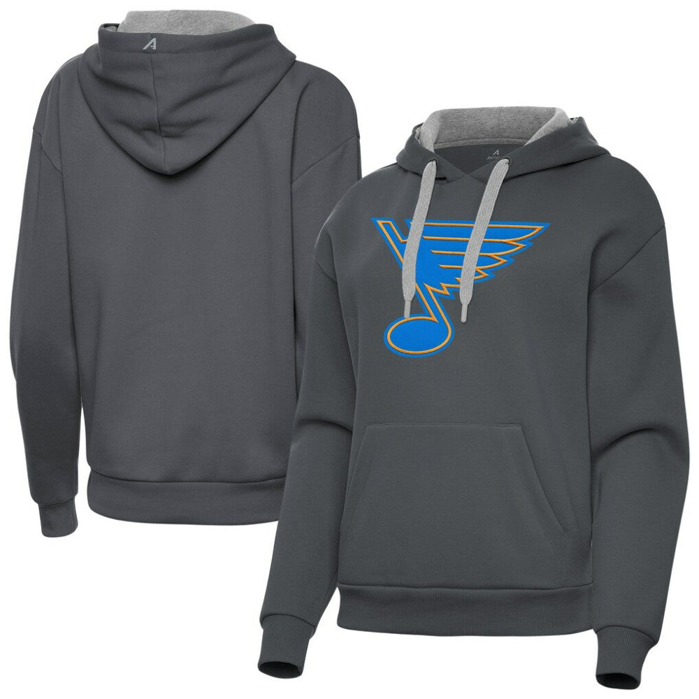 St. Louis Blues Antigua Women's Victory Pullover Hoodie - Charcoal | US 203361856