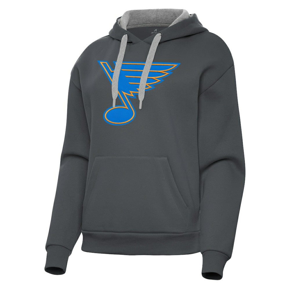 St. Louis Blues Antigua Women's Victory Pullover Hoodie - Charcoal | US 203361856