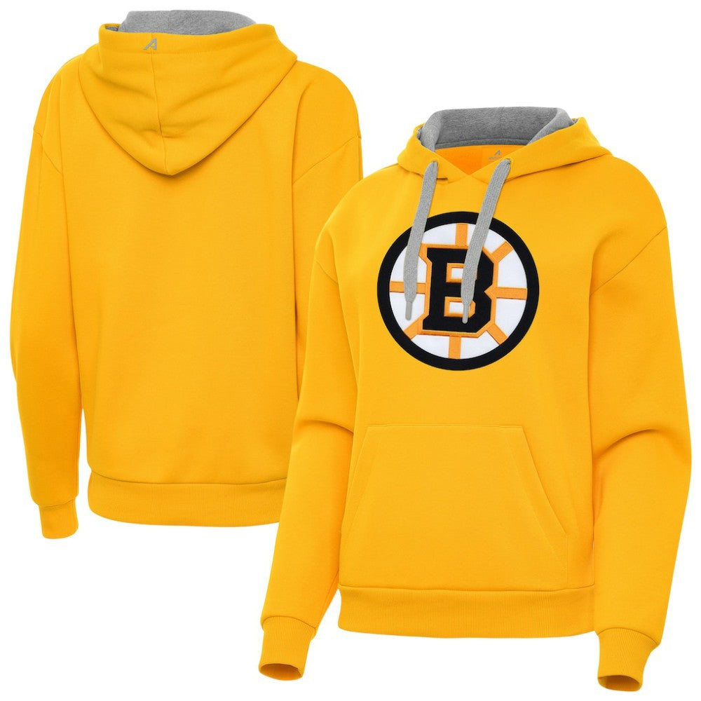 Boston Bruins Antigua Women's Victory Pullover Hoodie - Gold | US 203361857