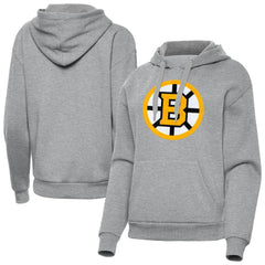 Boston Bruins Antigua Women's Victory Pullover Hoodie - Heather Gray | US 203361859
