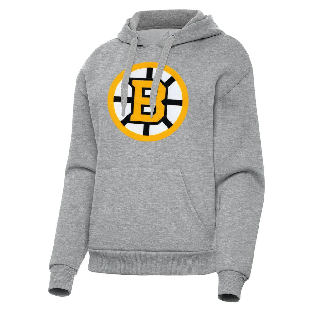 Boston Bruins Antigua Women's Victory Pullover Hoodie - Heather Gray | US 203361859