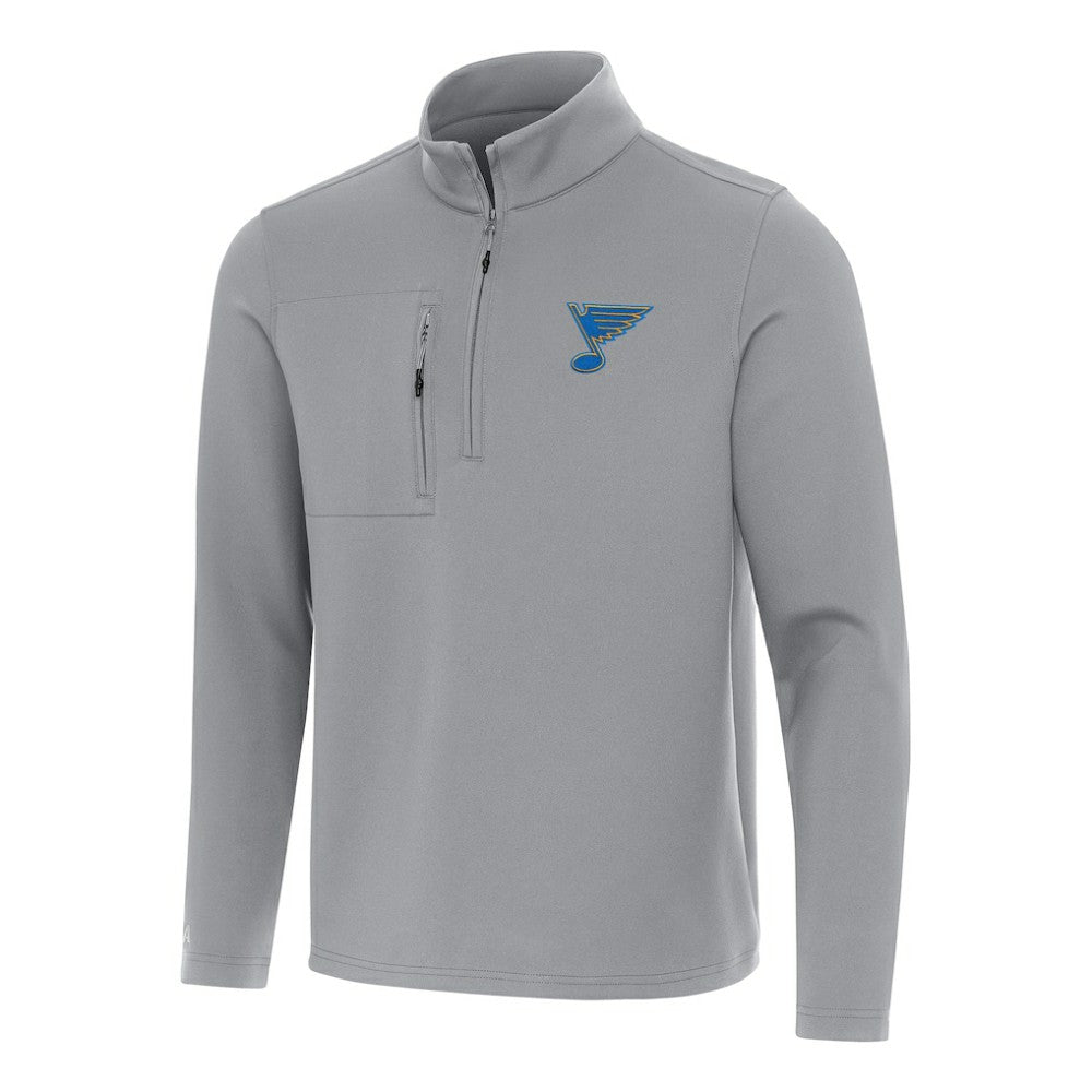 St. Louis Blues Antigua Insider Quarter-Zip Pullover - Gray | US 203361890