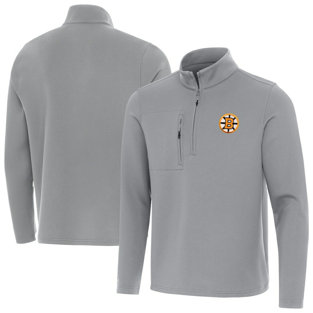 Boston Bruins Antigua Insider Quarter-Zip Pullover - Gray | US 203361891