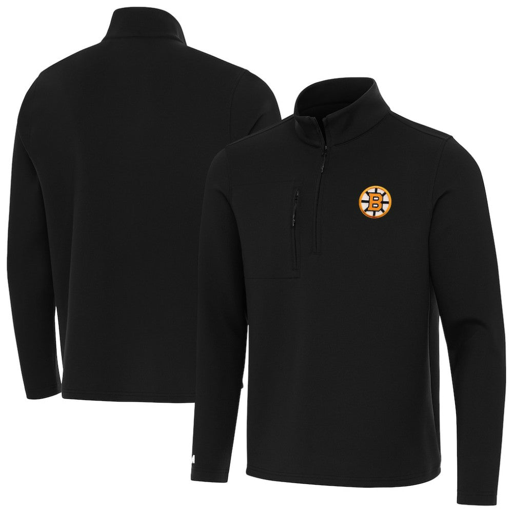 Boston Bruins Antigua Insider Quarter-Zip Pullover - Black | US 203361892
