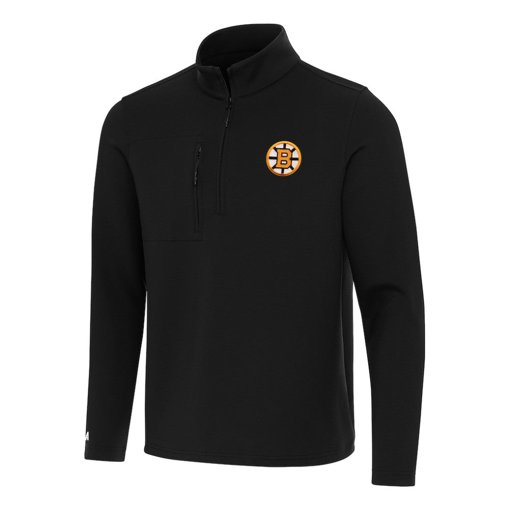Boston Bruins Antigua Insider Quarter-Zip Pullover - Black | US 203361892
