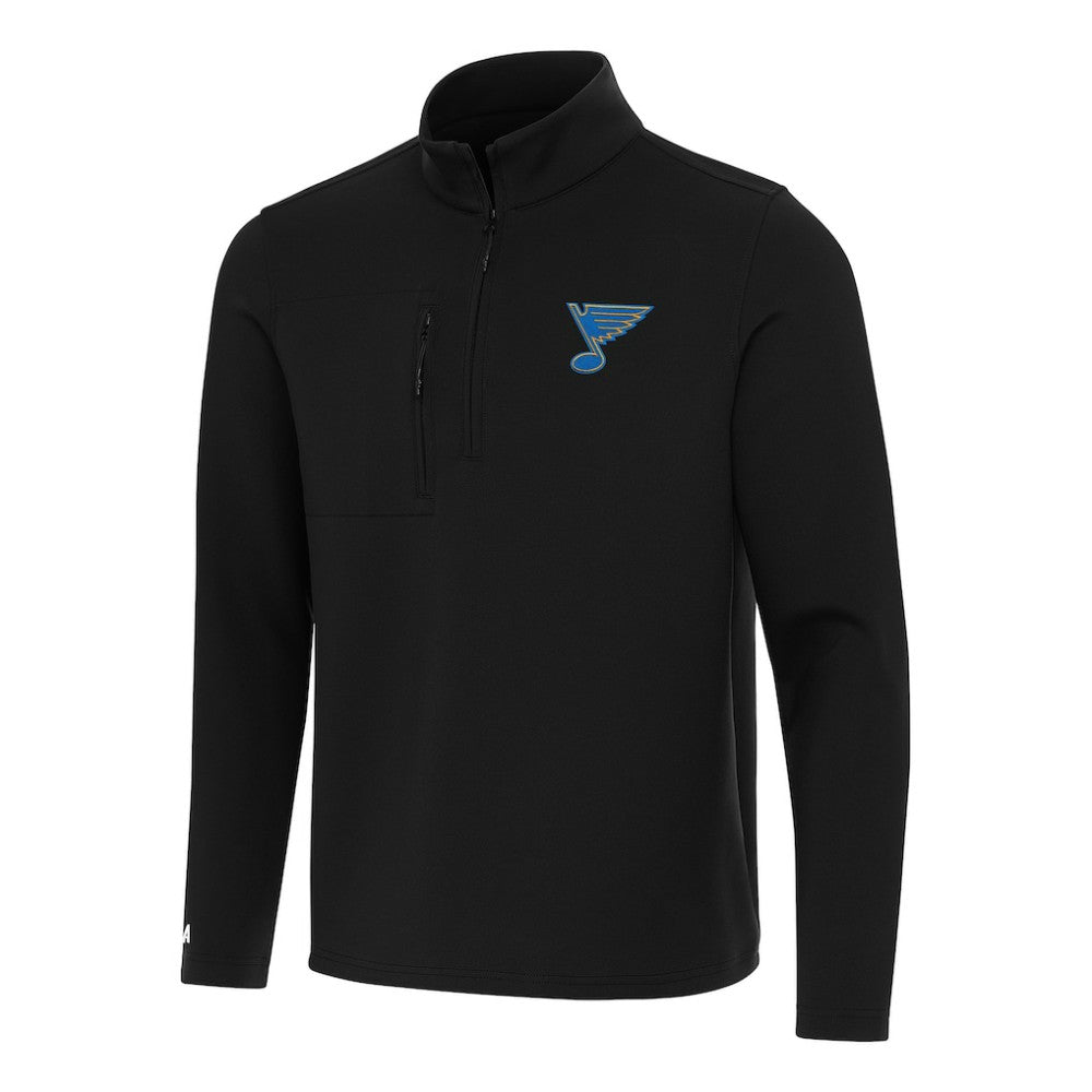 St. Louis Blues Antigua Insider Quarter-Zip Pullover - Black | US 203361893