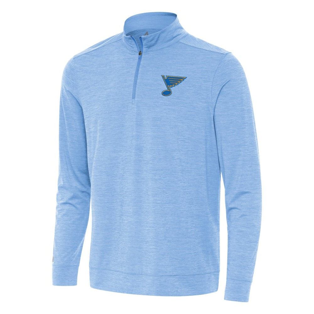 St. Louis Blues Antigua Bright Quarter-Zip Pullover - Heather Blue | US 203361905