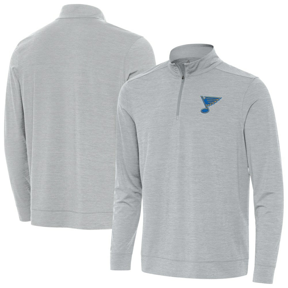 St. Louis Blues Antigua Bright Quarter-Zip Pullover - Heather Gray | US 203361909