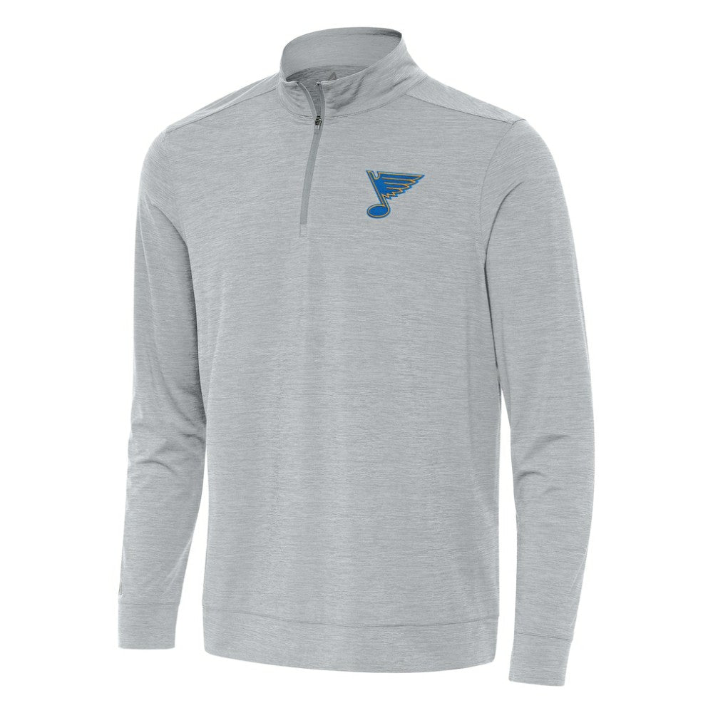 St. Louis Blues Antigua Bright Quarter-Zip Pullover - Heather Gray | US 203361909