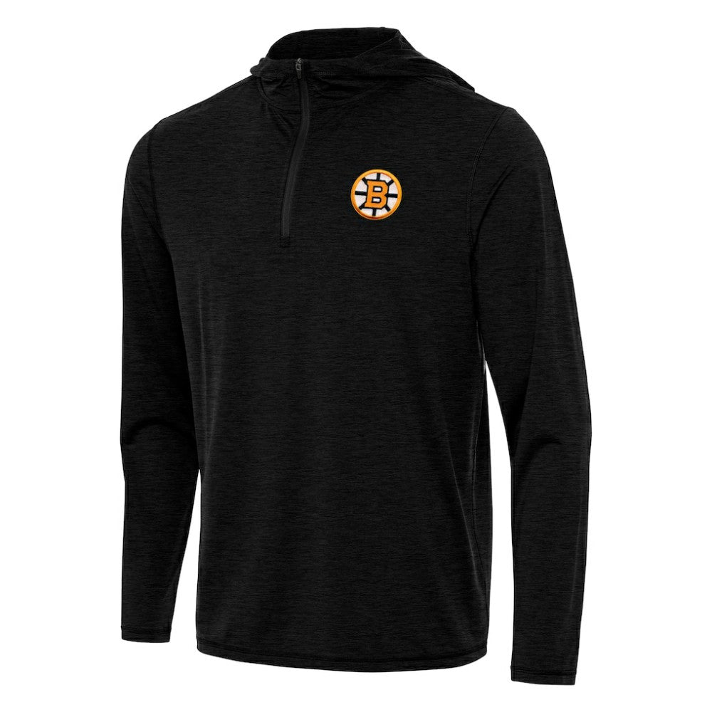 Boston Bruins Antigua Tidy Quarter-Zip Hoodie - Heather Black | US 203361911