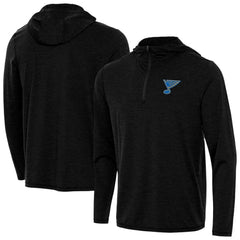 St. Louis Blues Antigua Tidy Quarter-Zip Hoodie - Heather Black | US 203361912