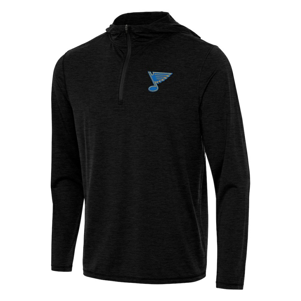 St. Louis Blues Antigua Tidy Quarter-Zip Hoodie - Heather Black | US 203361912