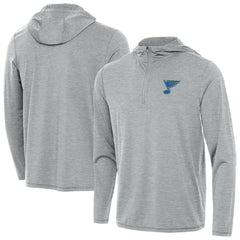 St. Louis Blues Antigua Tidy Quarter-Zip Hoodie - Heather Gray | US 203361914