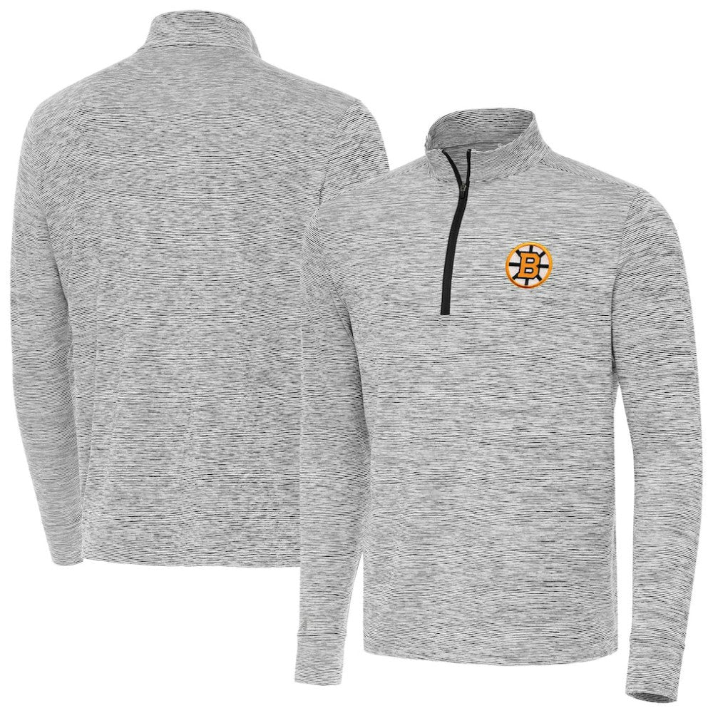 Boston Bruins Antigua Cause Quarter-Zip Jacket - Black | US 203361916