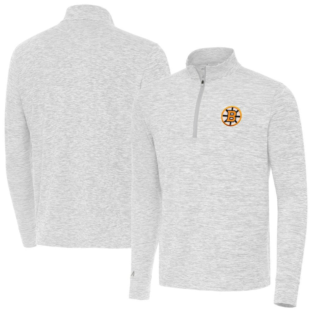 Boston Bruins Antigua Cause Quarter-Zip Jacket - Gray | US 203361917