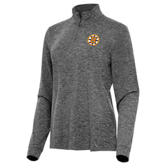 Boston Bruins Antigua Mentor Long Sleeve Quarter-Zip Mock Polo - Heather Black | US 203361923